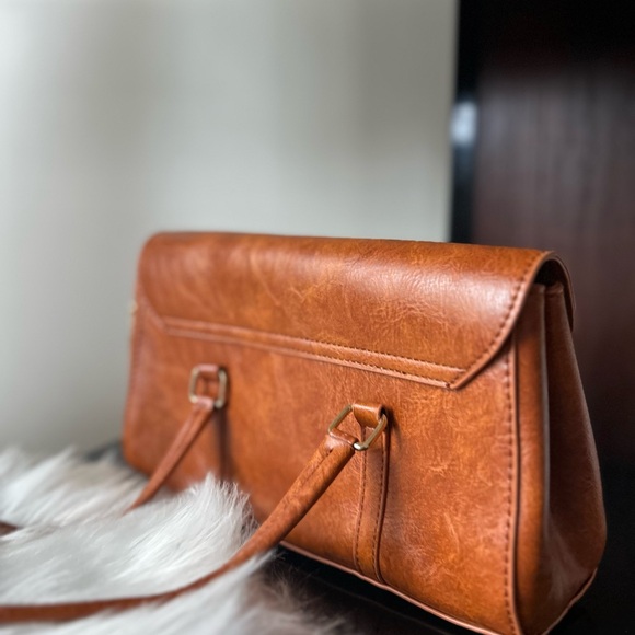 Elegant Brown vegan Leather Handbag
